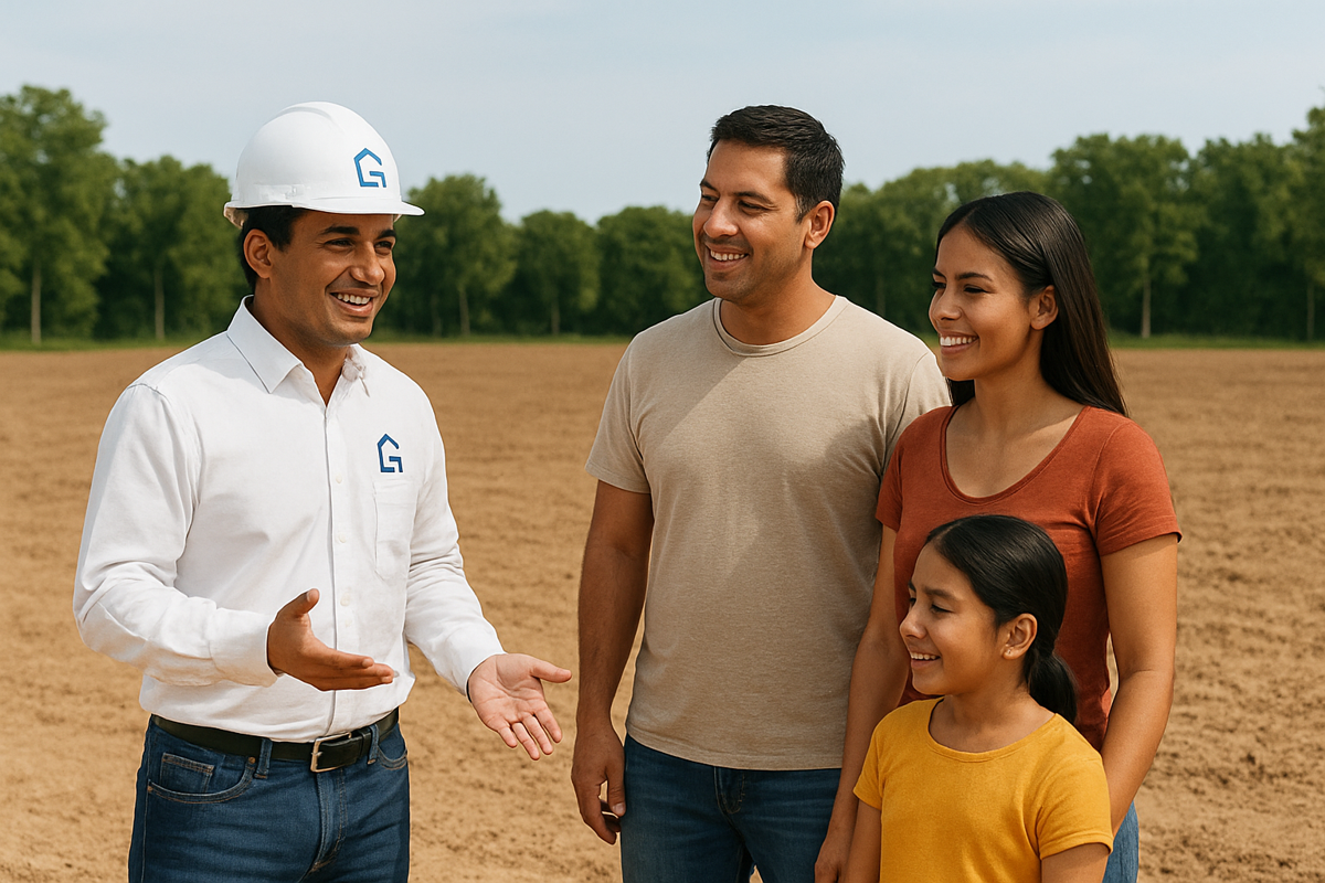 Zona con áreas verdes y lotes